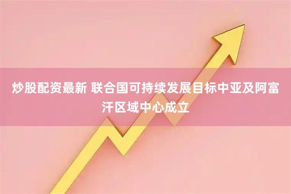 炒股配资最新 联合国可持续发展目标中亚及阿富汗区域中心成立